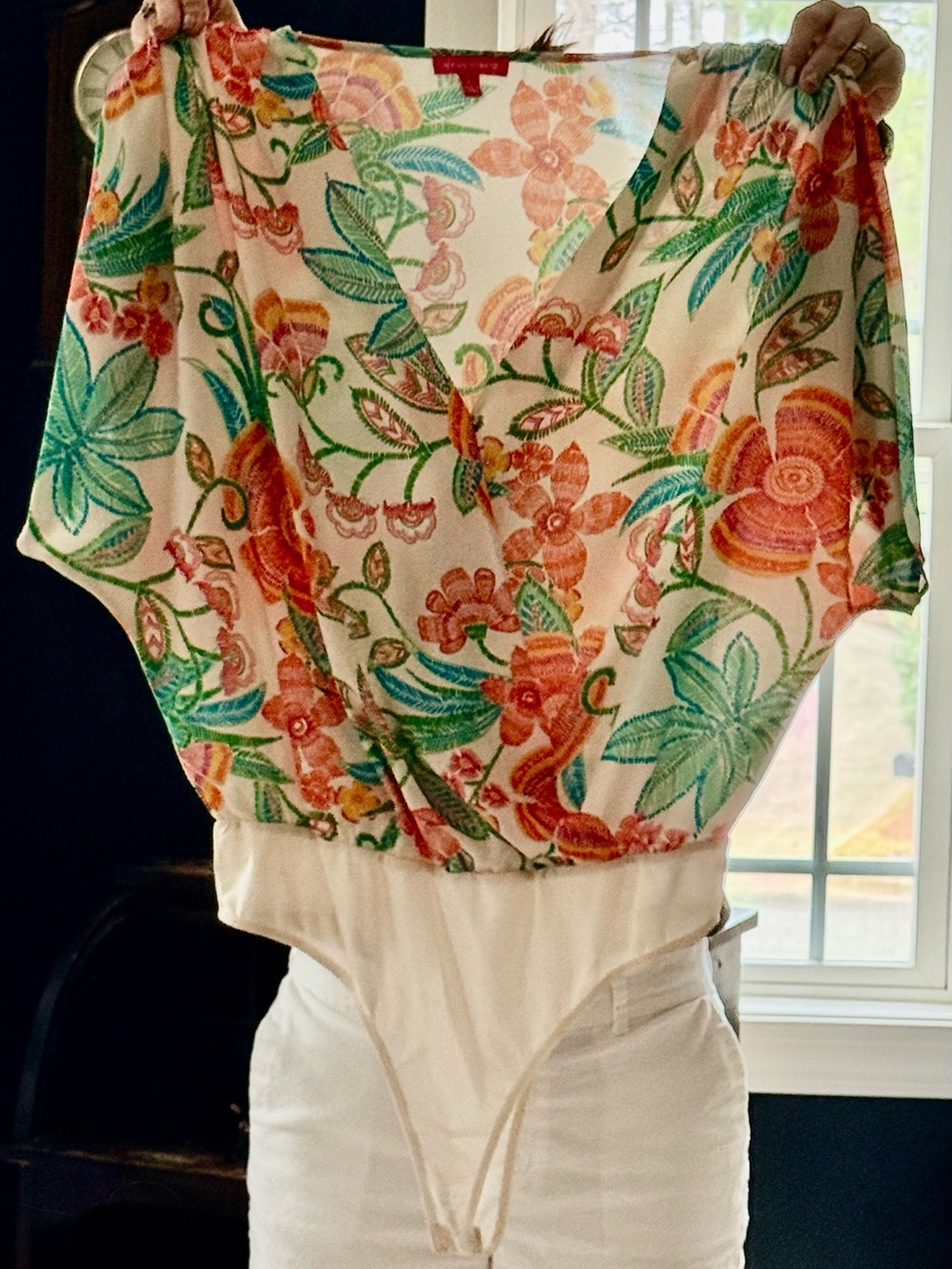 Floral Orange & Teal bodysuit